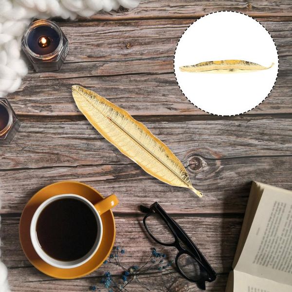 

fragrance lamps metal bodhi leaf shape incense stick holder retro censer (golden)