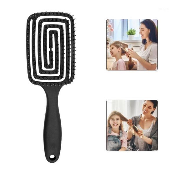 

massage comb hair brush wide tooth scalp fluffy hairdressing big curved for styling accessories brushes1, Silver