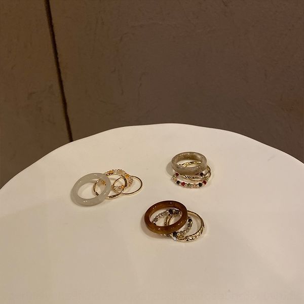 

kld amber 4-piece index finger autumn and amber 4-piece winter fashion band rings personality minority fashion personality metal folding ri, Silver