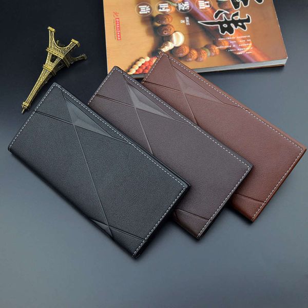 

the wallet long men's leisure business simple fashion wallet, Black