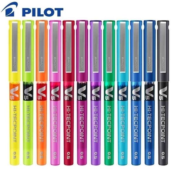 6/12pcs PILOT BX-V5 penna a sfera liquida dritta ad ago pieno BX-V5 penna gel da 0,5 mm multicolore di grande capacità 210330