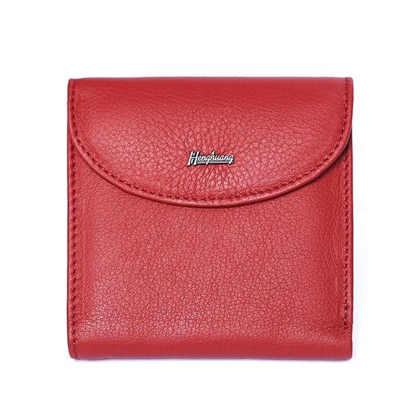 

wallets hh 2021 mini cow genuine leather women ladies small wallet coin purses id card holder designer slim purse money bag, Red;black