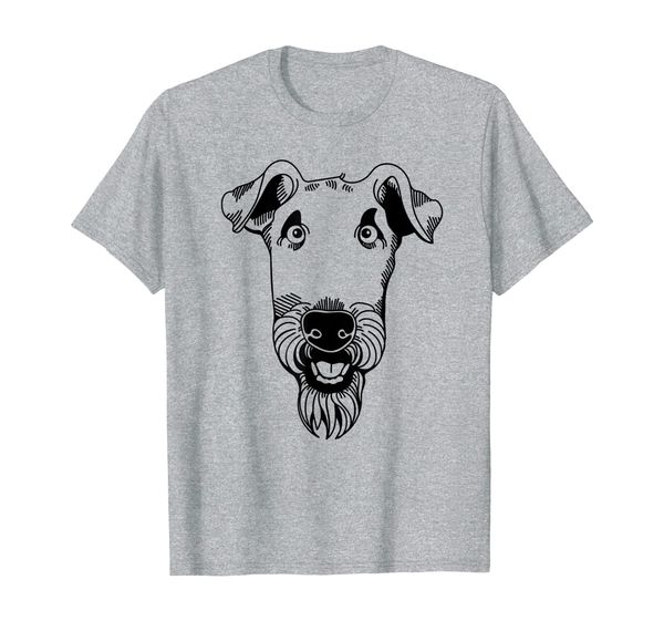 

airedale terrier t-shirt, White;black