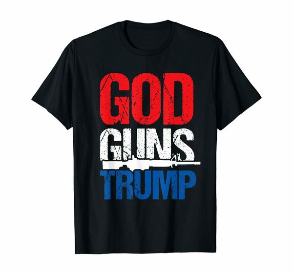

us republican usa patriot god guns trump t-shirt, White;black