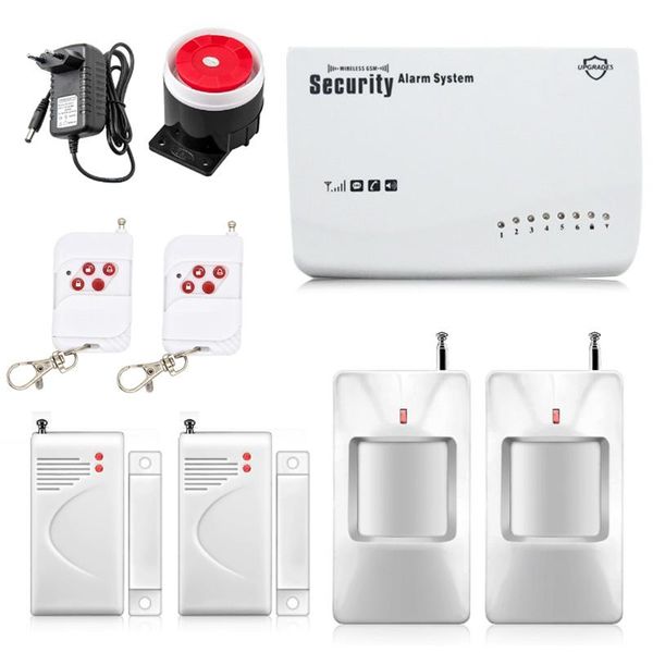 

alarm systems wireless gsm system security home english voice with pir detector sms call remote control setting