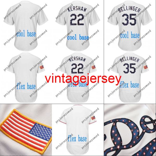 2018 Stars Stripes Jersey 5 Corey Seager 14 Enrique Hernandez 35 Cody Bellinger 57 Alex Wood 66 Yasiel Puig Baseball-Trikots