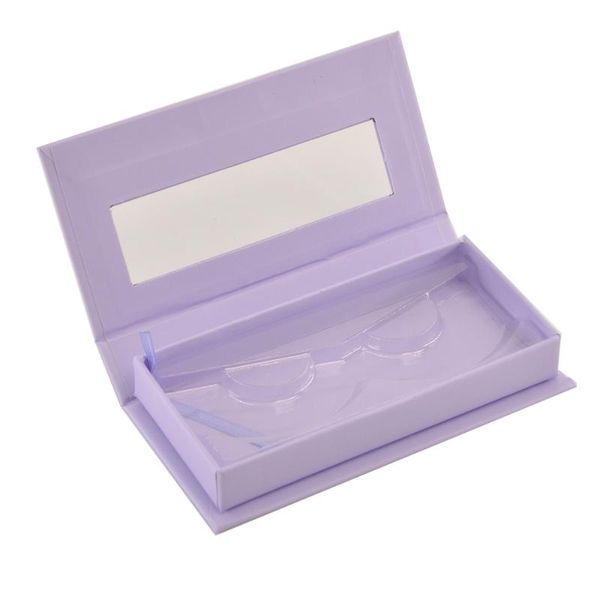 

false eyelashes 10/lot wholesale eyelash packaging box lash boxes package custom rectangle magnetic lavender mink lashes makeup case vendors