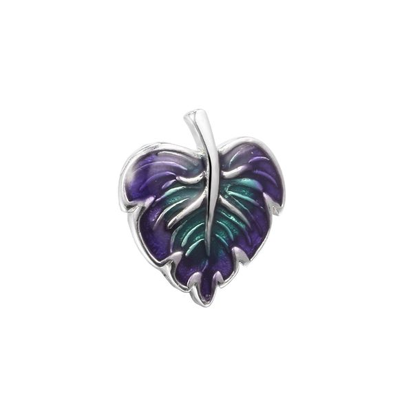

sterling silver jewelry purple & green leaf charm fits beaded snake chain bracelets woman diy beads for make up 2021 autumn wholesale, Black