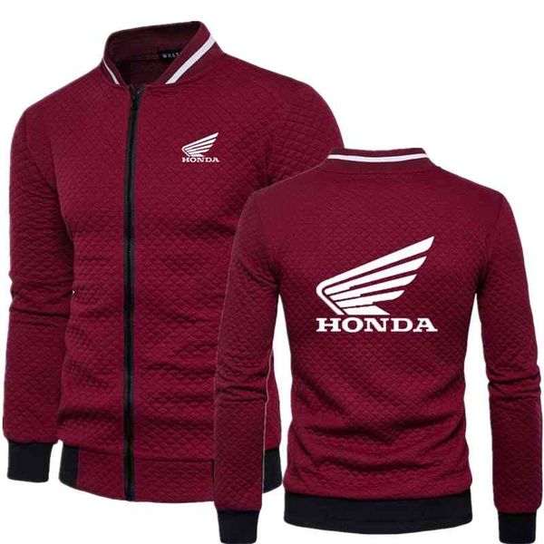 

2021 honda motor new men's mode rits jas and year pure color long mouw jacket + 16, Black