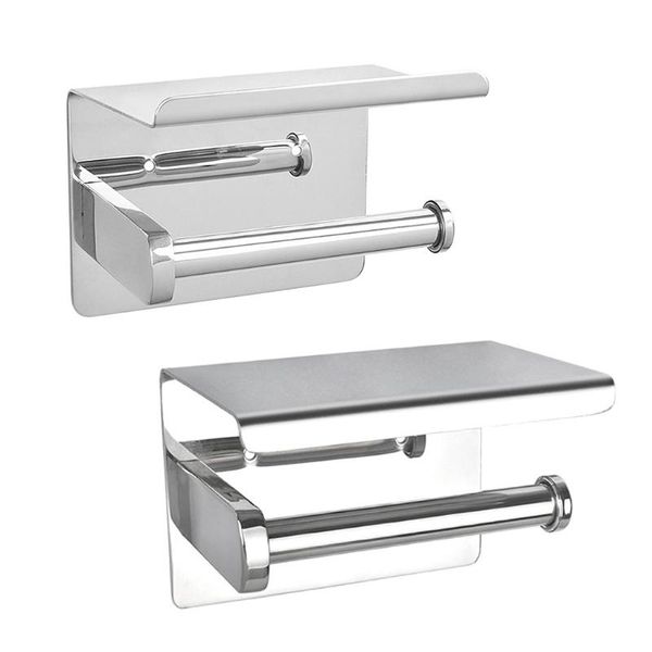 

stainless steel wall mounted toilet roll paper holder self-adhesive tissue rack holders