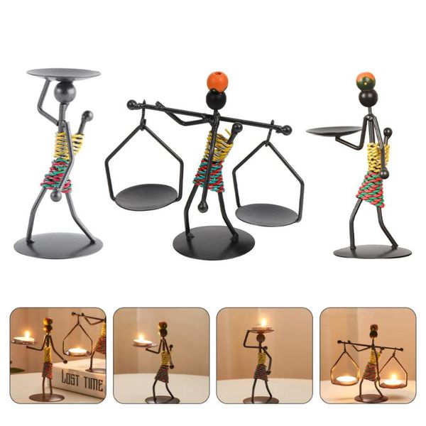 

candle holders 3pcs iron candleholders home table decorative candlesticks art