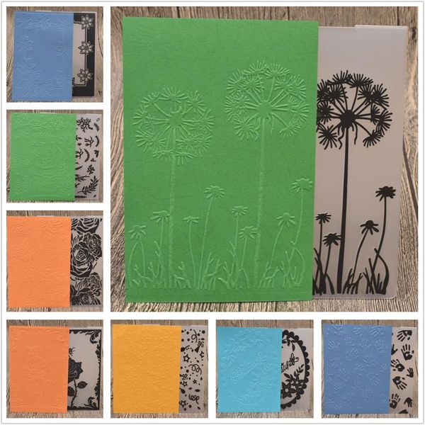 

rose flowers leaves plastic embossing folder stencil template for scrapbooking paper birthday card diy craft tools