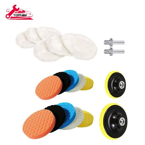 

inch&3 inch drill buffing sponge pads woolen polishing kit for car buffer polisher sanding waxing sealing glaze 20 pcs care products
