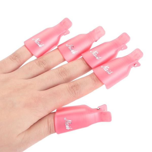 

nail art kits 10pcs/set durable reusable plastic polish soak off remover wrap cleaner clip cap tool set