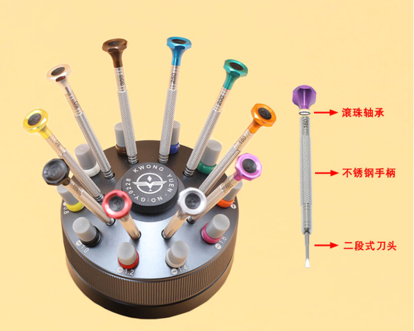 

repair tools & kits 1 set flat screwdriver 0.6~3.0mm size with 20pcs spare tips for watch