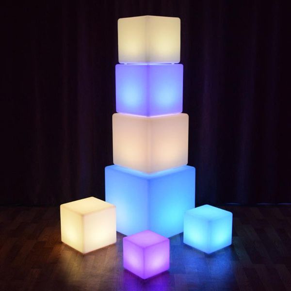 

10cm/15cm/20cm remote led colorful changing mood cubes night rechargeable glow lamp light home decor romantic lighting q party decoration