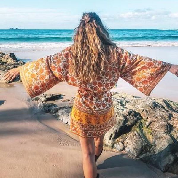 

women's blouses & shirts 2021 bohemian printed summer beach wear clothing long kimono cardigan plus size cotton tunic women and blouse, White