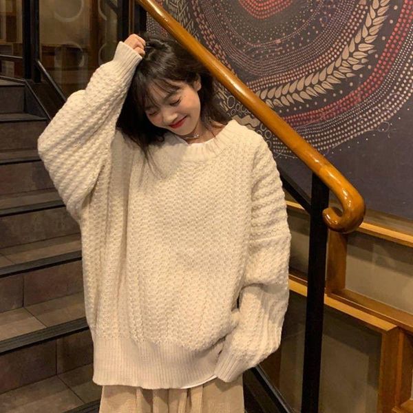 

women's sweaters 2021 fall clothes for women harajuku kawaii pull femme loose sweet sweater korean fashion pullover knitted, White;black