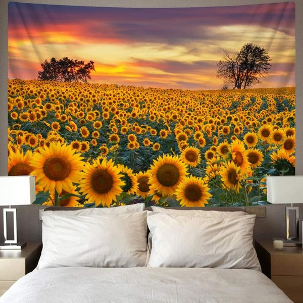

tapestries nknk sunflower tapiz beautiful rug wall sunset home tapestrys landscape tapestry decor boho hippie