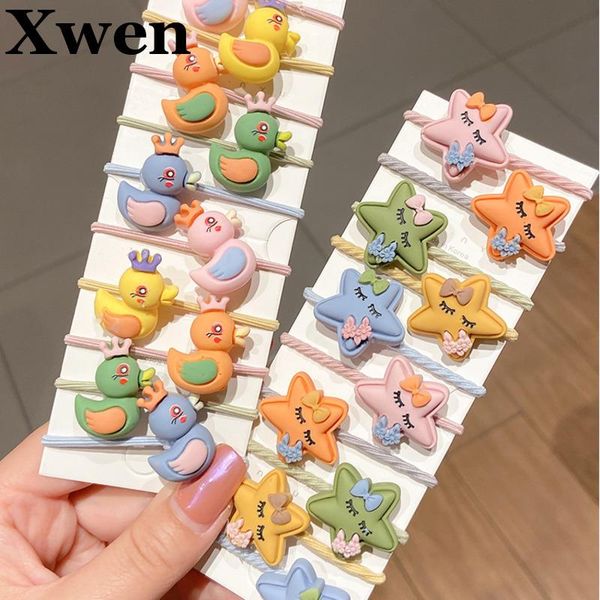 

hair accessories [xwen] children rope lovely ornament girl headrope tie rubber band headdress baby loop oh1745, Slivery;white