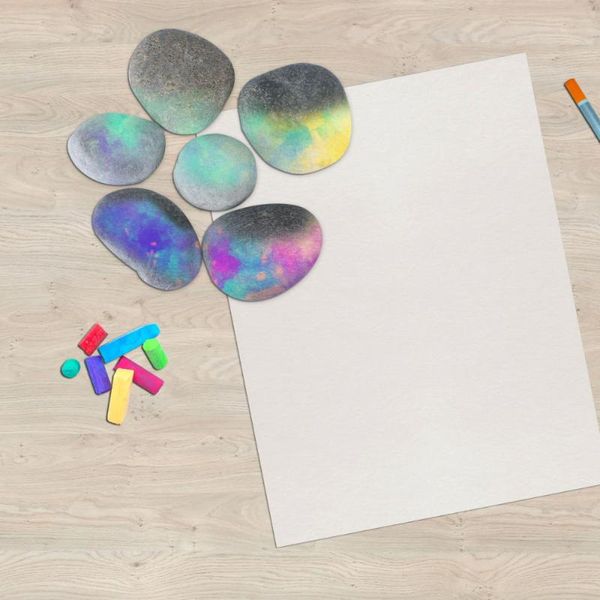 

children's drawing painted rocks stones cartoon creative hand-painted diy polishing pebbles - 5-9cm (mixed color) craft tools