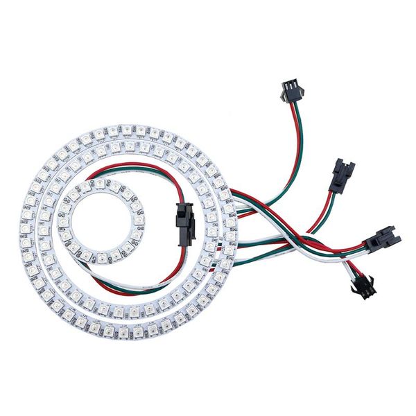 

module strip 16 35 45 bits leds rgb individual addressable ring round led pixel lamp light board dc5v white/black modules
