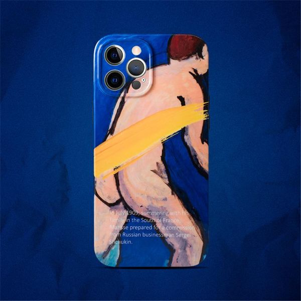 

cell phone pouches ins fashion oil painting art funny boy matte imd cases for 11 12 pro x xr xs max 7 8 plus se2021 cover