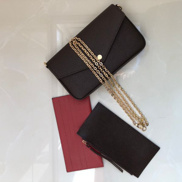 

ladies fashion shoulder bag designer coin purse presbyopia chain bag ladies messenger bag leather presbyopia wallet (with box)