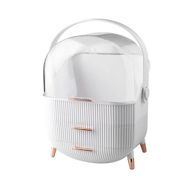 

jewelry pouches, bags fashion big capacity cosmetic storage box abs waterproof dustproof room desktop, Pink;blue