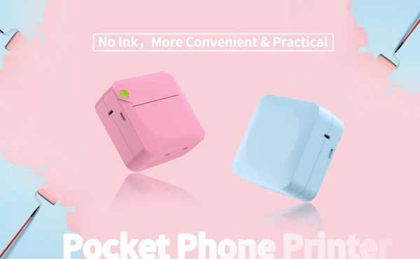 

printers mini pocket thermal printer inkless black and white impresora phone android portable bluetooth office study picture label