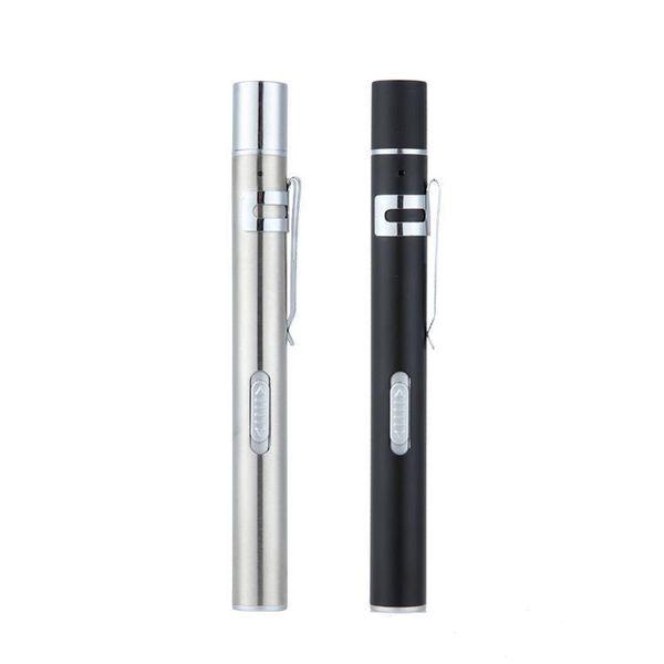 

portable dual light source led stainless steel nursing penlight for students doctors flashlights torches