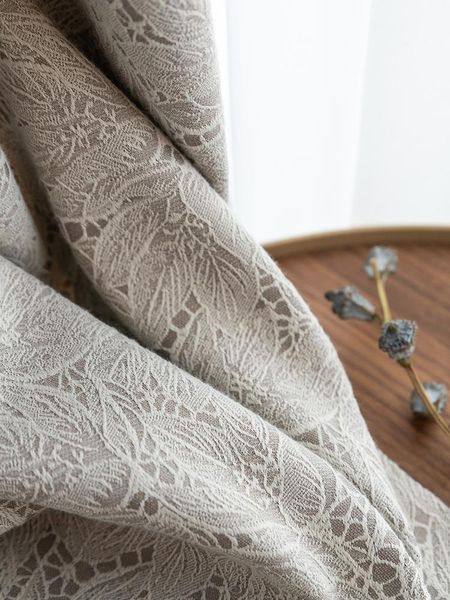 

japanese light luxury curtain nordic minimalist bedroom living room high-end american lace hook-style blackout & drapes