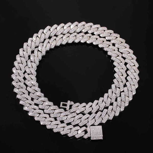 

brand necklace 13mm iced out cuban chain men's hip hop for men 18inch gold silver