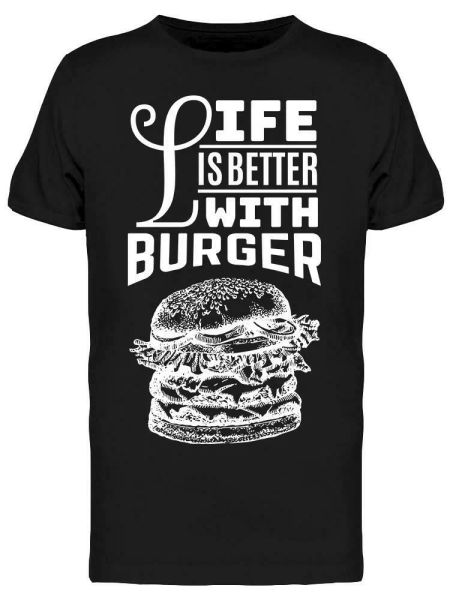 

original american burgers phrase tee men's -image by shutterstock, White;black