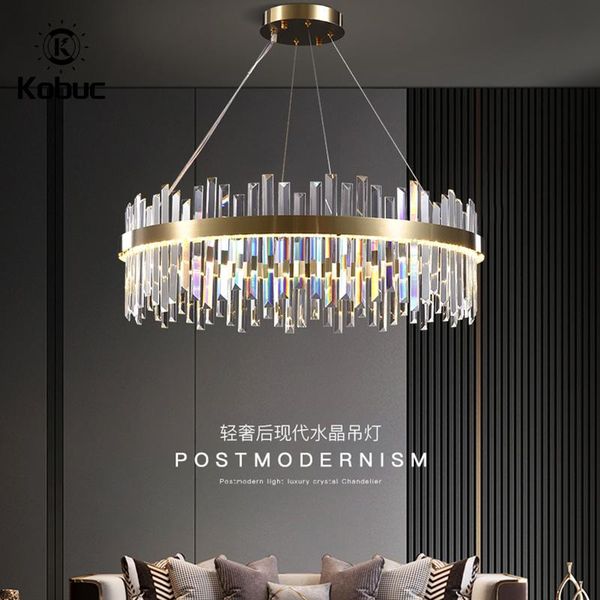 

chandeliers kobuc modern luxury crystal chandelier gold light living room led lamp round/rectangular dining decorchandelier