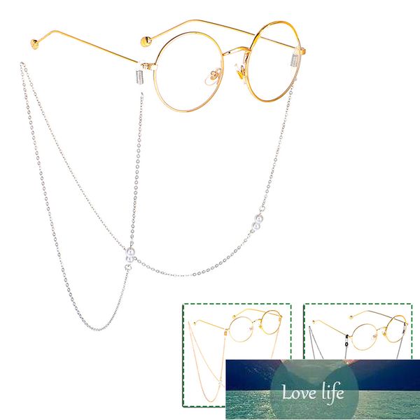 

fashion pearl mask chains glasses chain for women retro metal sunglasses lanyards eyewear cord holder neck strap dropshipping, Silver