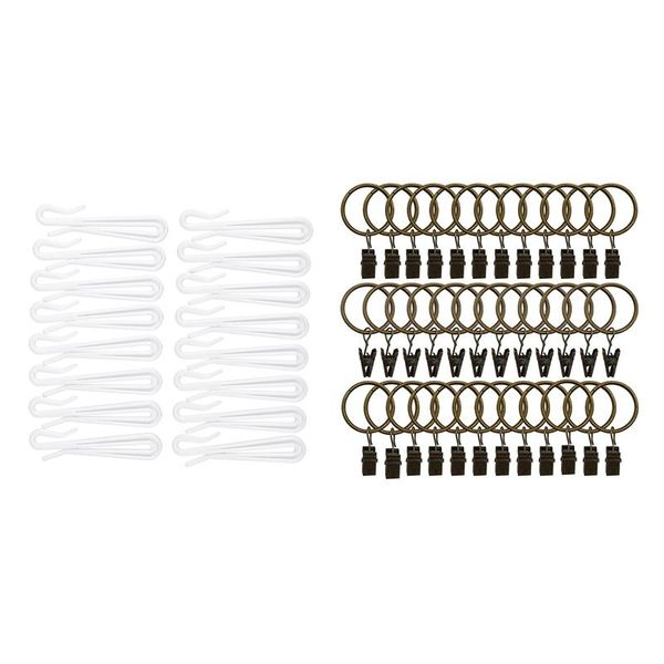 

other home decor 16 pcs plastic window curtain hooks with 36 rings clips strong metal decorative drapery ring