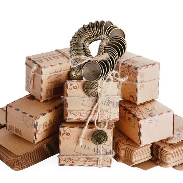 

gift wrap 50pcs vintage airmail design favor boxes bonbonniere with globe kraft paper treat wedding favors (with