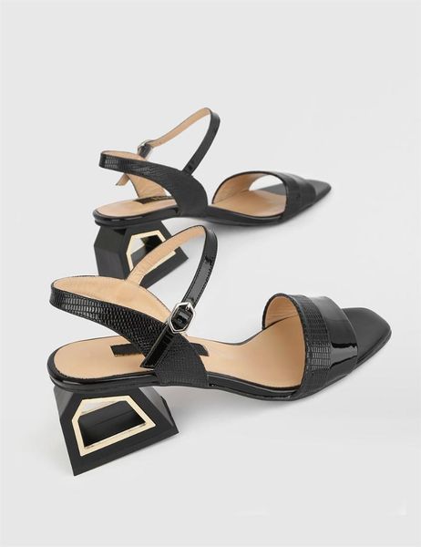 

sandals ilvi-genuine leather handmade rupol black patent women's heeled sandal women shoes 2021 spring/summer