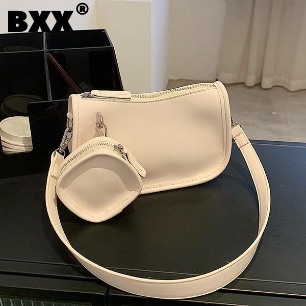 

evening bags [bxx] simple solid color pu leather crossbody for women 2021 summer shoulder bag trending luxury hand hu083