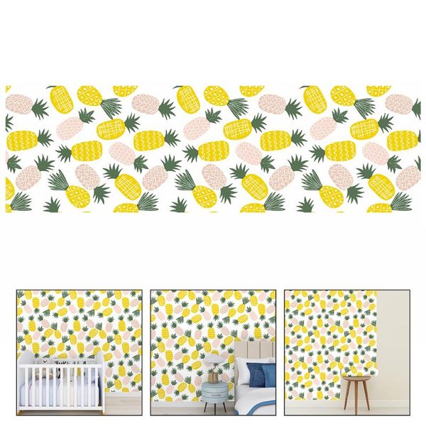 

wallpapers 1 set pineapple kids room self-adhesive wallpaper practical background