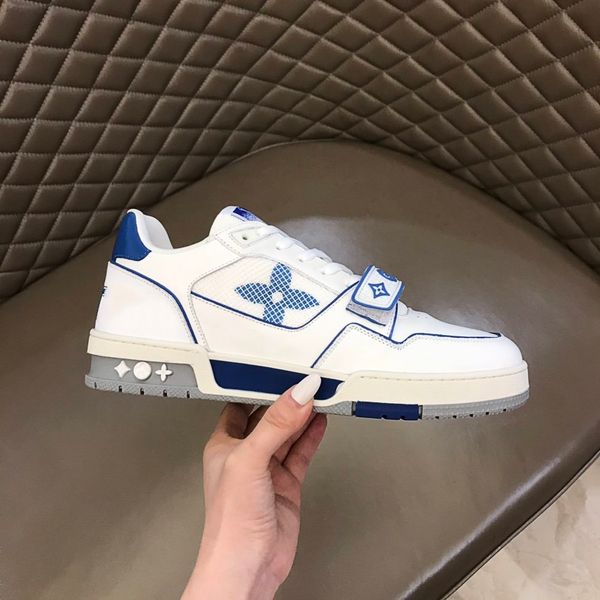 

2021ss selling italy luxury casual shoes men low flat shoes genuine leather mens shoes designer sneakers trainers size 38-45, Black