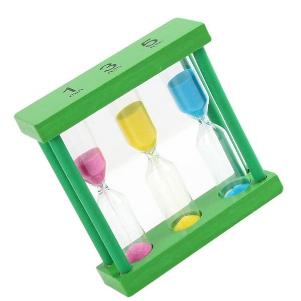 

other clocks & accessories 1pc wooden glass hourglass sand clock kid's desk(random color)
