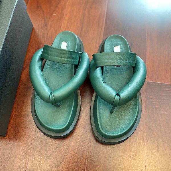 

70% off wholesale sandals flip-flops women shoes summer genuine leather thong slippers platform solid shallow outside slipeprs zapatos de mu, Black