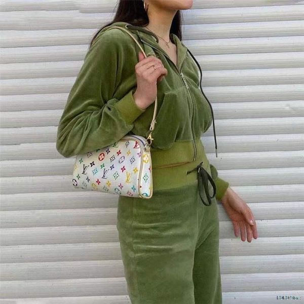 

women's two piece pants harajuku women streetwear y2k solid velour set 90s fashion zip up cropped hoodie drawstring 2 tracksuits female, White