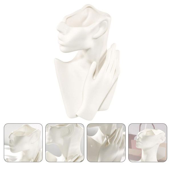 

vases 1pc creative human body ceramic vase home office adornment (not waterproof)