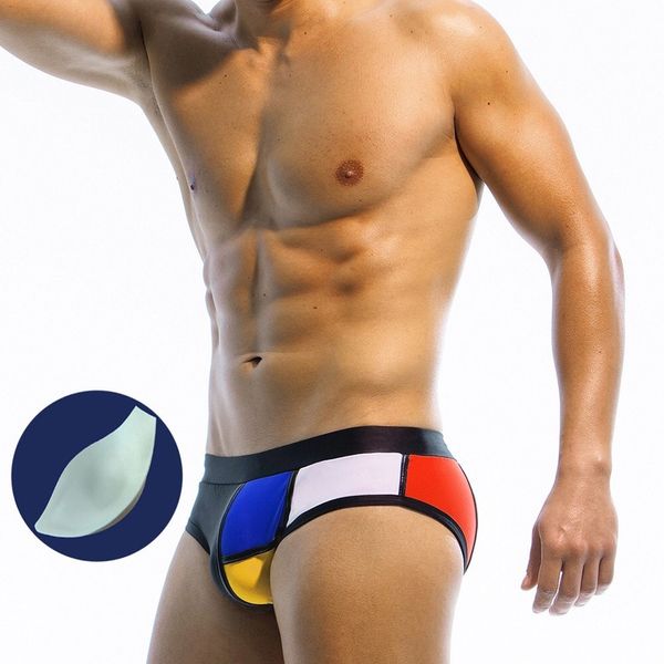 

drop mans swimming swimwear ship with belt briefs summer mens swim wear solid color sponge pad u031