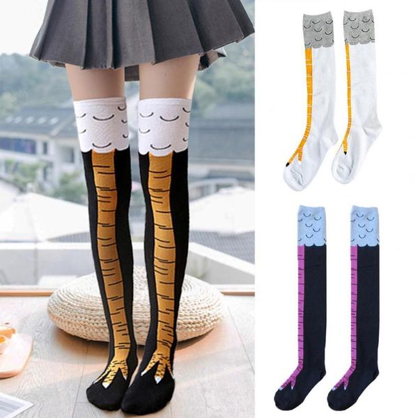 

socks & hosiery fashion women 3d cartoon chicken toe feet tight knee-length stockings for daily life, Black;white
