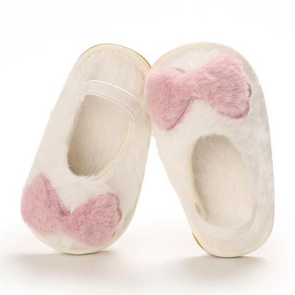 

warm baby girls shoes fluff infant pink slipper born toddler girl anti-slip soft bottom first walkers crib