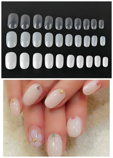 

nail art kits 600 pcs round short false finger tips salon french acrylic fake nails design diy tools